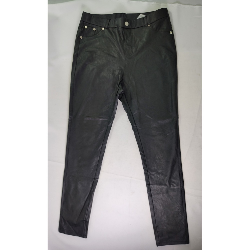 NWT Tagoo Black‎ Faux Leather Pants Womens Large L Sexy Skinny Biker High Waist